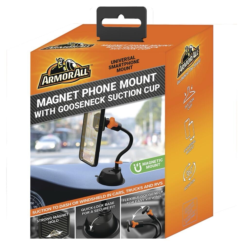 Armor All™ Magnetic Gooseneck Phone Mount Black/Orange